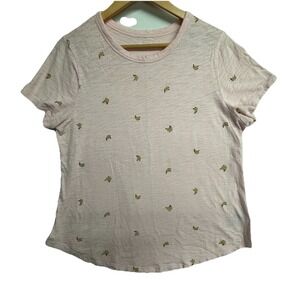 Old Navy Everywear T Shirt Size M Pink/bananas Short Sleeve